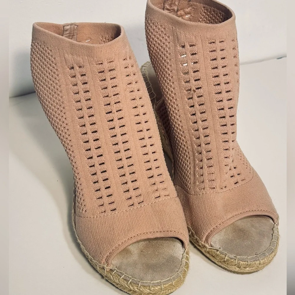 Steven by Steve Madden Loca Knit Pink Espadrille Wedge Size 9.5